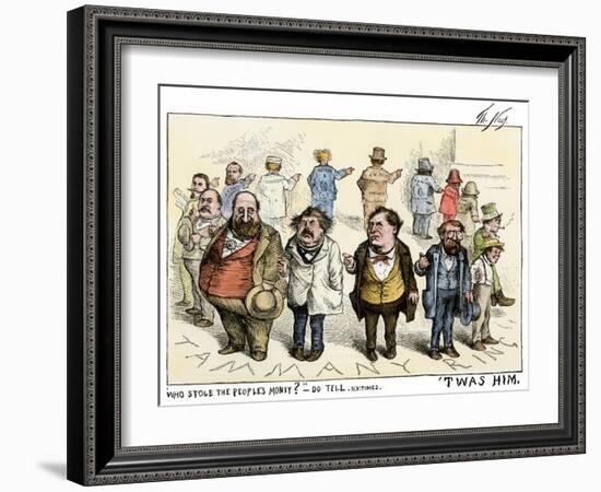 Who Stole the People's Money  'Twas Him Cartoon About Tammany Hall Artdal, 1871-null-Framed Giclee Print