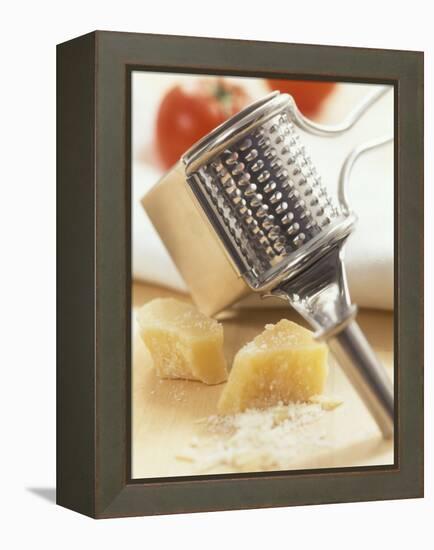 Whole and Grated Parmesan Cheese, Grater-Alena Hrbkova-Framed Premier Image Canvas