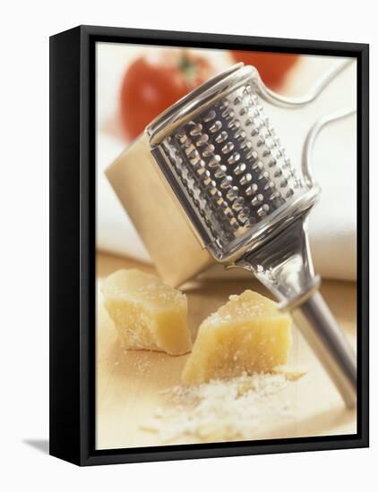 Whole and Grated Parmesan Cheese, Grater-Alena Hrbkova-Framed Premier Image Canvas