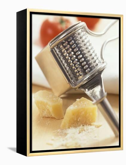 Whole and Grated Parmesan Cheese, Grater-Alena Hrbkova-Framed Premier Image Canvas