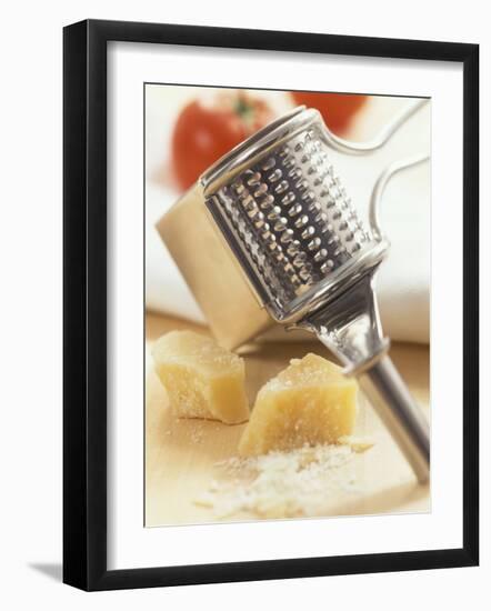 Whole and Grated Parmesan Cheese, Grater-Alena Hrbkova-Framed Photographic Print