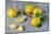 Whole and Sliced Lemons on Grey Subsoil-Jana Ihle-Mounted Photographic Print