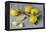 Whole and Sliced Lemons on Grey Subsoil-Jana Ihle-Framed Premier Image Canvas