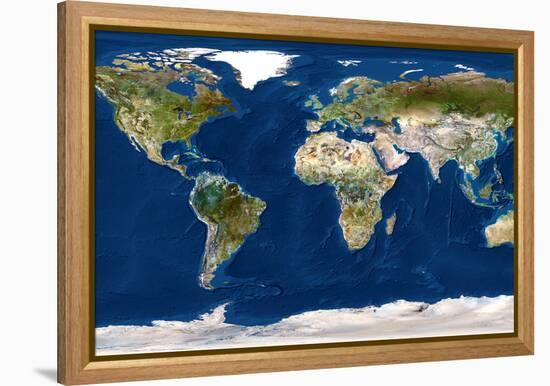 Whole Earth Map-PLANETOBSERVER-Framed Premier Image Canvas