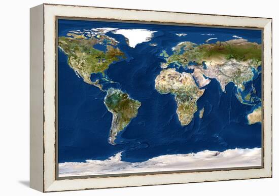 Whole Earth Map-PLANETOBSERVER-Framed Premier Image Canvas