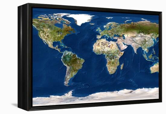 Whole Earth Map-PLANETOBSERVER-Framed Premier Image Canvas