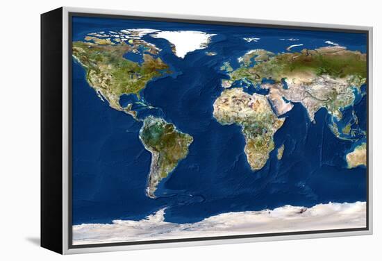 Whole Earth Map-PLANETOBSERVER-Framed Premier Image Canvas