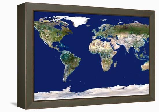 Whole Earth Map-PLANETOBSERVER-Framed Premier Image Canvas