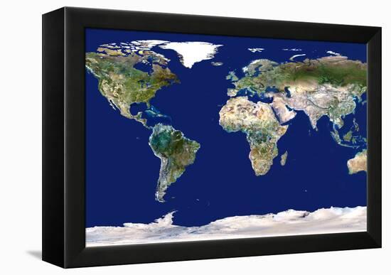 Whole Earth Map-PLANETOBSERVER-Framed Premier Image Canvas