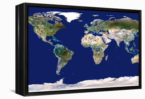 Whole Earth Map-PLANETOBSERVER-Framed Premier Image Canvas