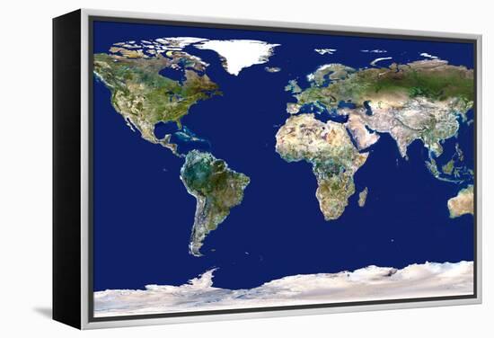 Whole Earth Map-PLANETOBSERVER-Framed Premier Image Canvas