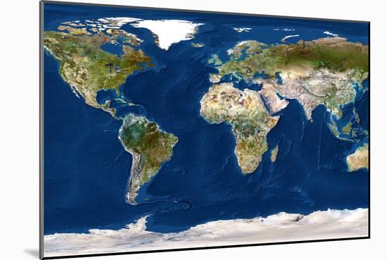 Whole Earth Map-PLANETOBSERVER-Mounted Photographic Print
