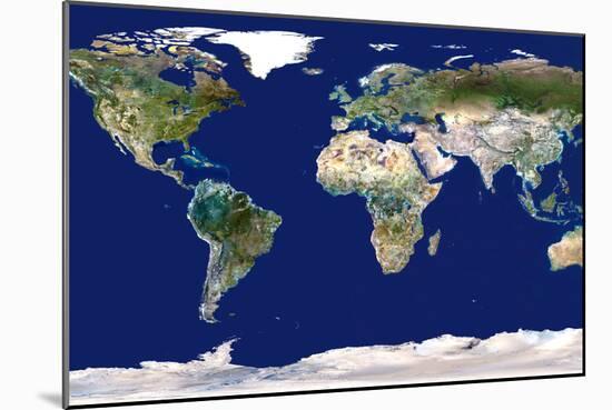 Whole Earth Map-PLANETOBSERVER-Mounted Photographic Print