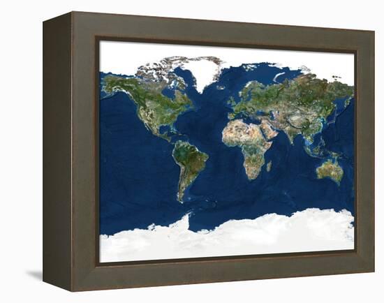 Whole Earth, Satellite Image-PLANETOBSERVER-Framed Premier Image Canvas