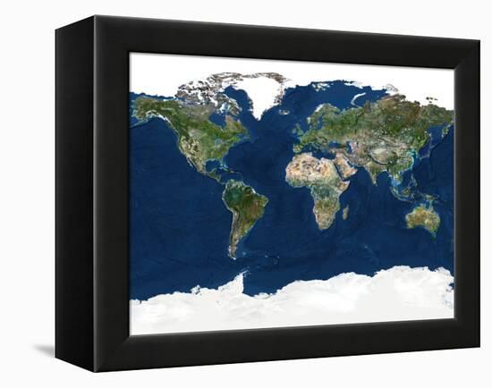 Whole Earth, Satellite Image-PLANETOBSERVER-Framed Premier Image Canvas