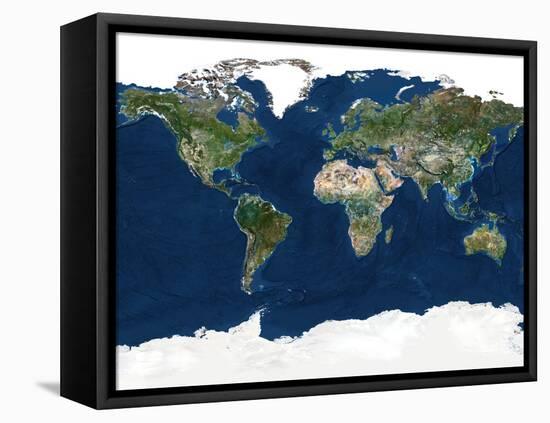 Whole Earth, Satellite Image-PLANETOBSERVER-Framed Premier Image Canvas