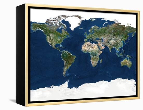 Whole Earth, Satellite Image-PLANETOBSERVER-Framed Premier Image Canvas