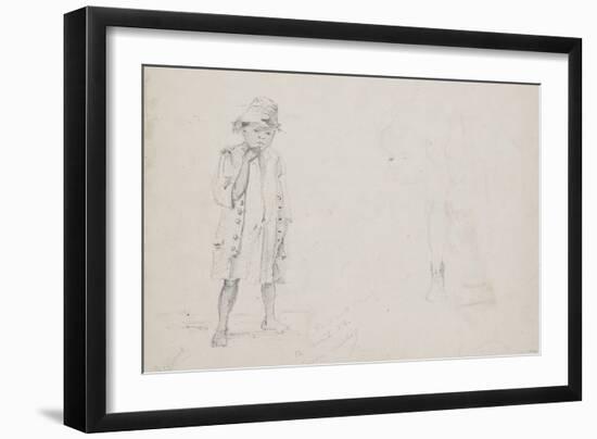 Whole-Length Study of a Small Boy with Faint Studies of His Face and His Left Leg Seen from the Bac-Camille Pissarro-Framed Giclee Print