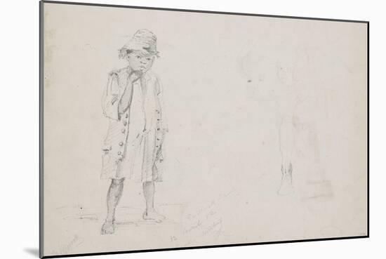 Whole-Length Study of a Small Boy with Faint Studies of His Face and His Left Leg Seen from the Bac-Camille Pissarro-Mounted Giclee Print