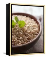 Wholegrain Rice in a Terracotta Bowl-Malgorzata Stepien-Framed Premier Image Canvas
