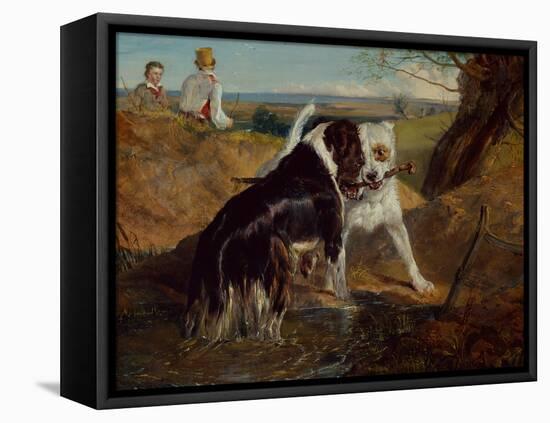 Whos to Have the Stick, 1820-Edwin Landseer-Framed Premier Image Canvas