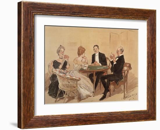 Why Did She Declare Hearts?-Leonard Raven-Hill-Framed Premium Giclee Print