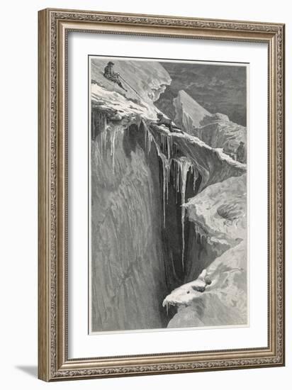 Whymper Climbs the Matterhorn-null-Framed Premium Giclee Print