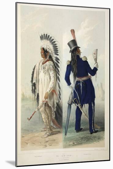 Wi-Jun-Jon, an Assinneboin Chief, from Catlin's North American Indian Portfolio. Hunting Scenes And-George Catlin-Mounted Giclee Print