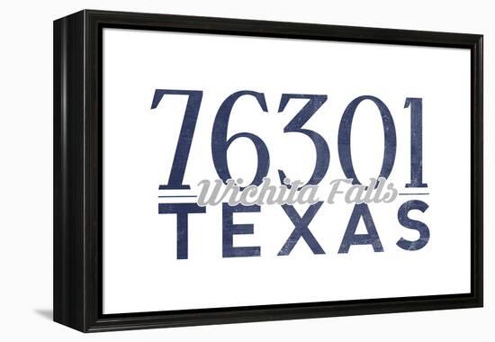 Wichita Falls, Texas - 76301 Zip Code (Blue)-Lantern Press-Framed Stretched Canvas