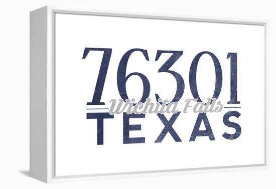 Wichita Falls, Texas - 76301 Zip Code (Blue)-Lantern Press-Framed Stretched Canvas