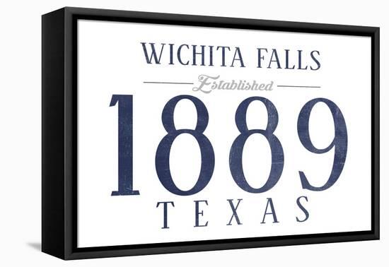 Wichita Falls, Texas - Established Date (Blue)-Lantern Press-Framed Stretched Canvas