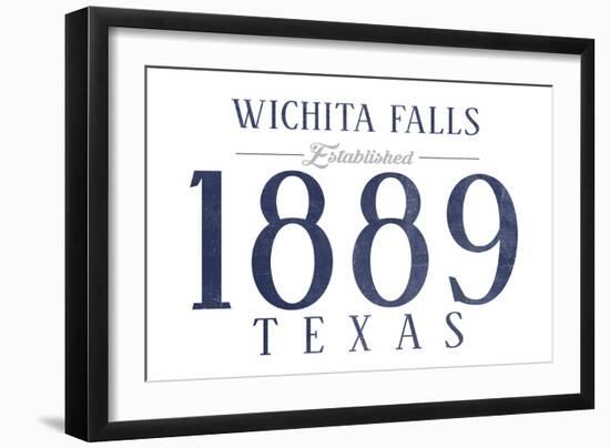 Wichita Falls, Texas - Established Date (Blue)-Lantern Press-Framed Art Print