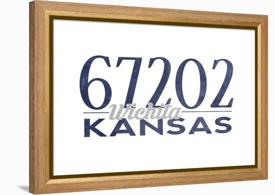 Wichita, Kansas - 67202 Zip Code (Blue)-Lantern Press-Framed Stretched Canvas