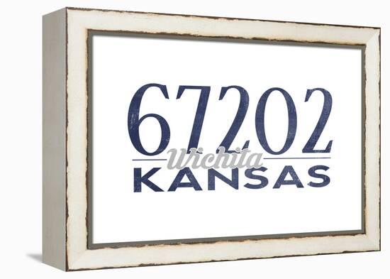 Wichita, Kansas - 67202 Zip Code (Blue)-Lantern Press-Framed Stretched Canvas