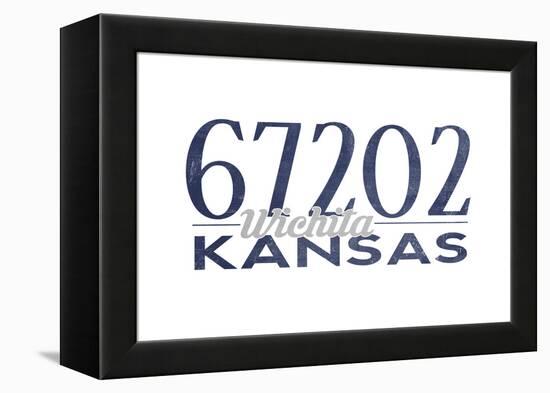 Wichita, Kansas - 67202 Zip Code (Blue)-Lantern Press-Framed Stretched Canvas