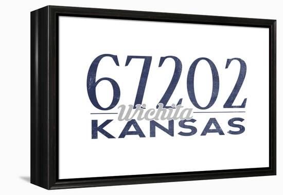 Wichita, Kansas - 67202 Zip Code (Blue)-Lantern Press-Framed Stretched Canvas