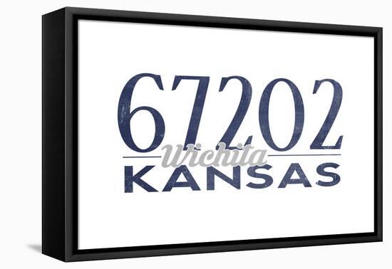 Wichita, Kansas - 67202 Zip Code (Blue)-Lantern Press-Framed Stretched Canvas