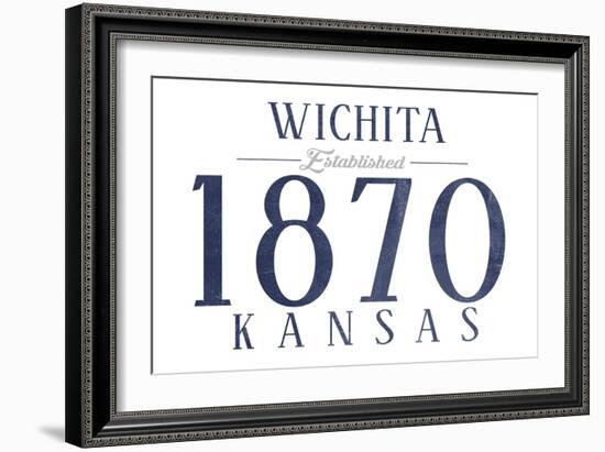 Wichita, Kansas - Established Date (Blue)-Lantern Press-Framed Art Print