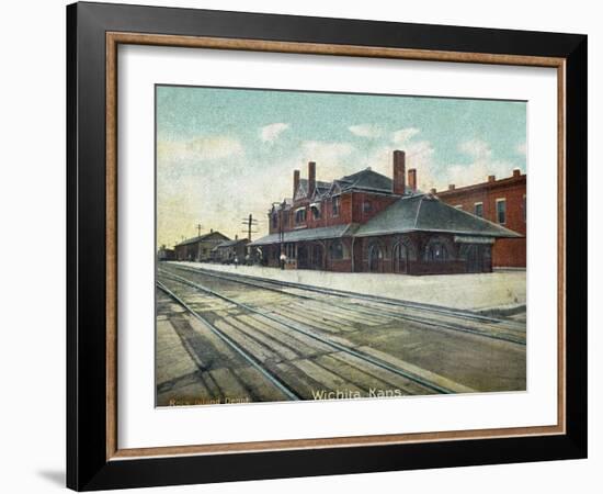 Wichita, Kansas - Exterior View of Rock Island Train Depot-Lantern Press-Framed Art Print