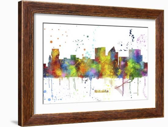 Wichita Kansas Skyline MCLR 1-Marlene Watson-Framed Giclee Print