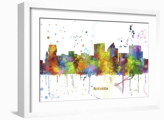 Wichita Kansas Skyline MCLR 1-Marlene Watson-Framed Giclee Print