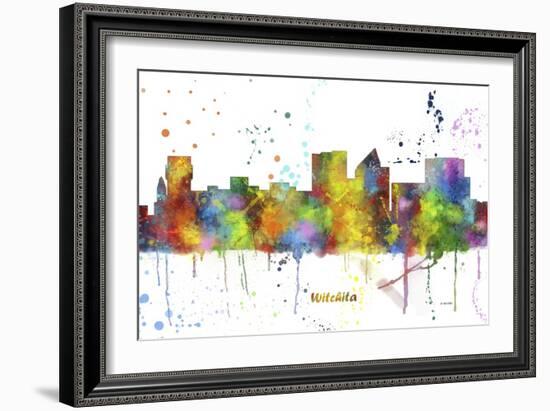 Wichita Kansas Skyline MCLR 1-Marlene Watson-Framed Giclee Print