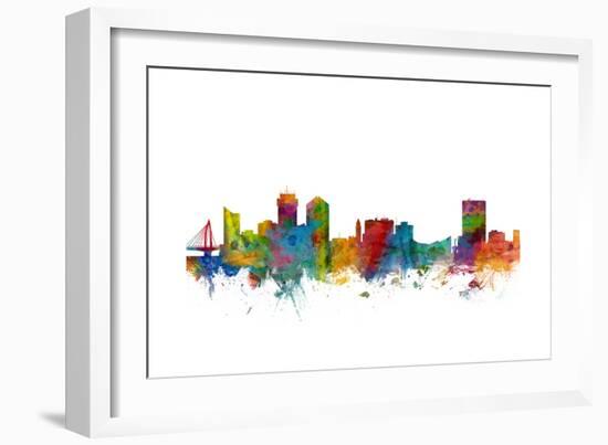 Wichita Kansas Skyline-Michael Tompsett-Framed Art Print