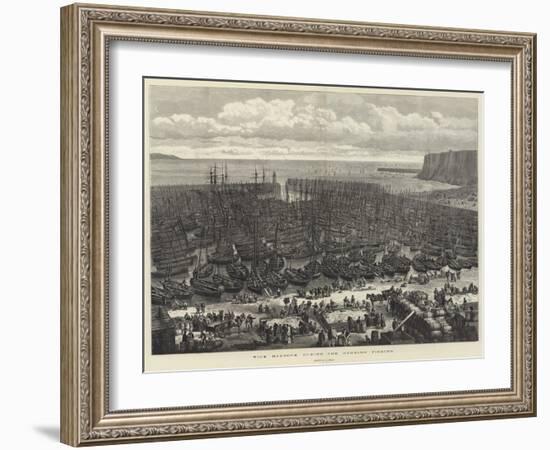 Wick Harbour During the Herring Fishing-Samuel Read-Framed Giclee Print