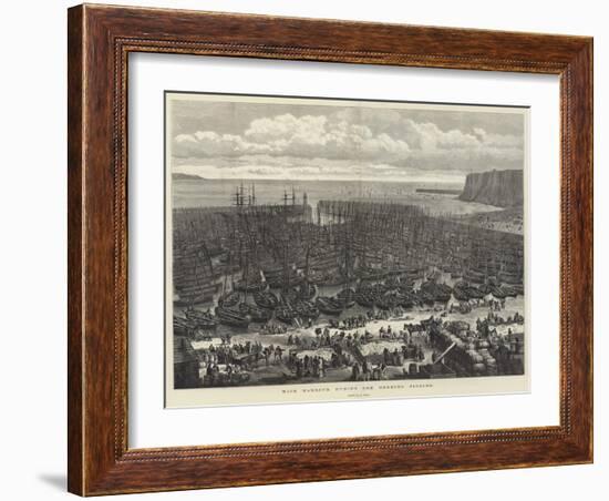 Wick Harbour During the Herring Fishing-Samuel Read-Framed Giclee Print