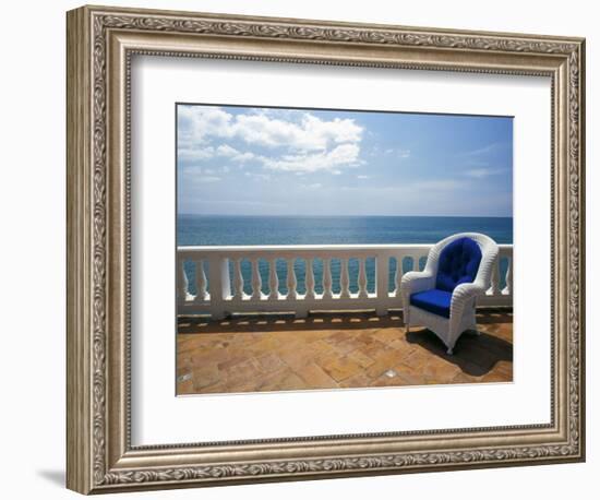 Wicker Chair and Tiled Terrace at the Hornet Dorset Primavera Hotel, Puerto Rico-Michele Molinari-Framed Photographic Print