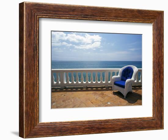 Wicker Chair and Tiled Terrace at the Hornet Dorset Primavera Hotel, Puerto Rico-Michele Molinari-Framed Photographic Print