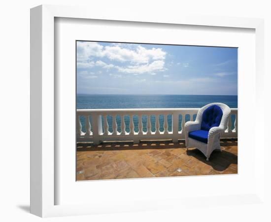 Wicker Chair and Tiled Terrace at the Hornet Dorset Primavera Hotel, Puerto Rico-Michele Molinari-Framed Photographic Print