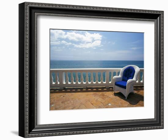 Wicker Chair and Tiled Terrace at the Hornet Dorset Primavera Hotel, Puerto Rico-Michele Molinari-Framed Photographic Print