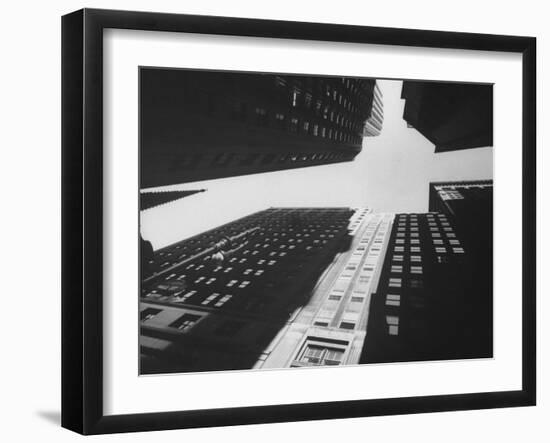 Wide Angle of Tower Buildings of Wall St-Eliot Elisofon-Framed Photographic Print